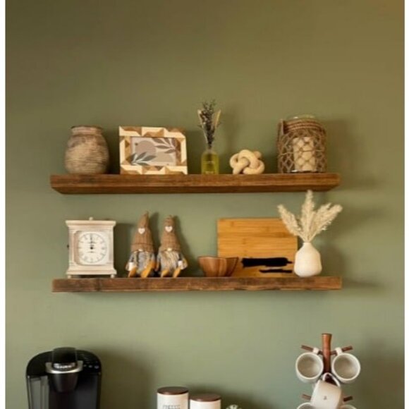 Reclaimed Barnwood Planks | Floating Shelves for Wall w/Flush Mount - Picture 2 of 2